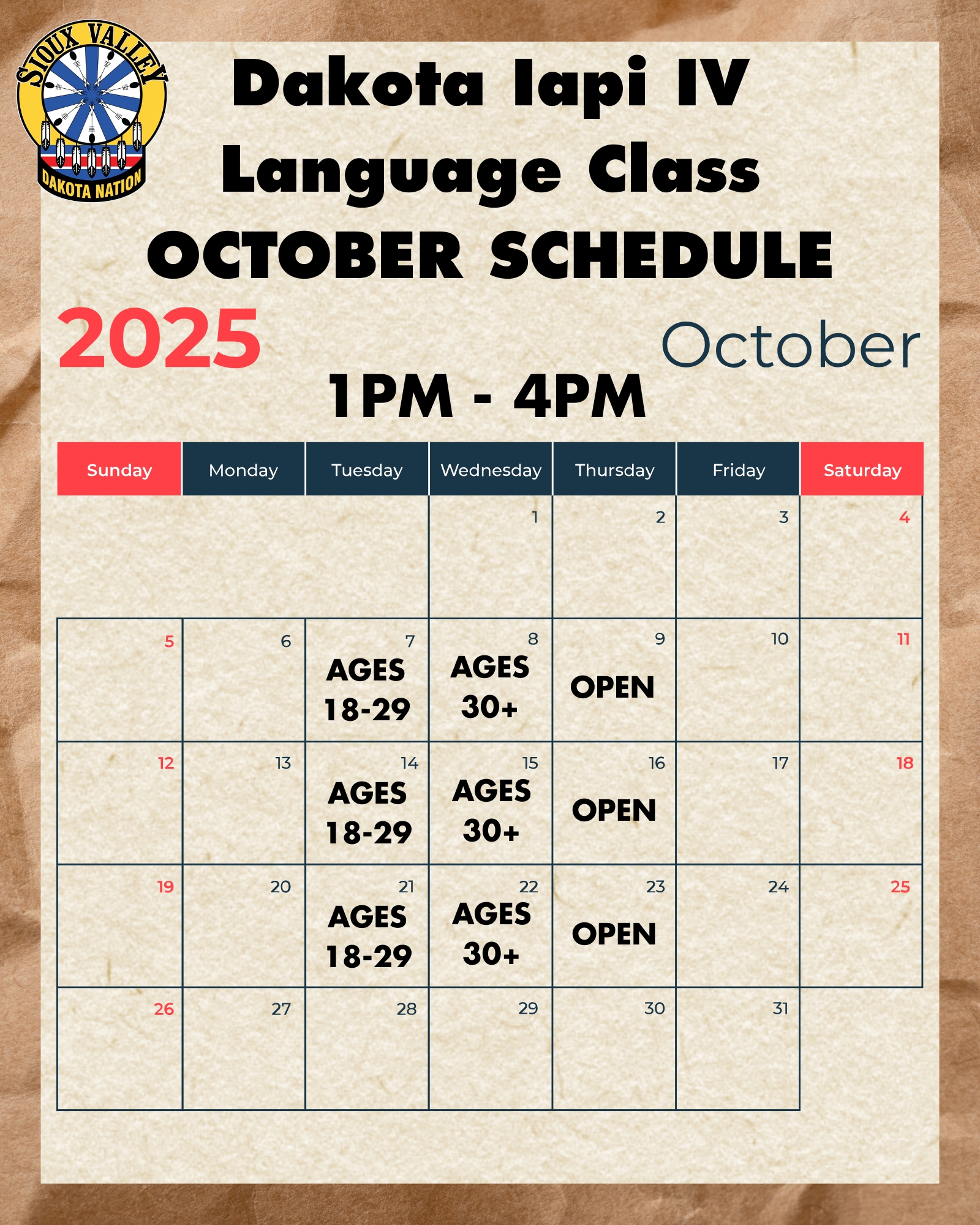Dakota_Iapi_IV_October2025_Schedule – Sioux Valley Dakota Nation