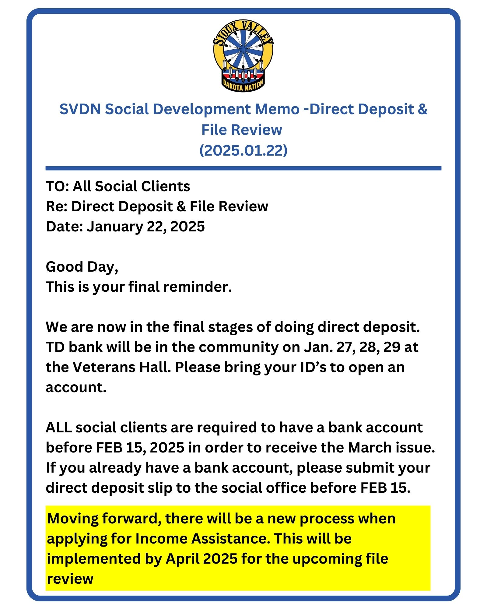 SD_Memo_DirectDeposit – Sioux Valley Dakota Nation